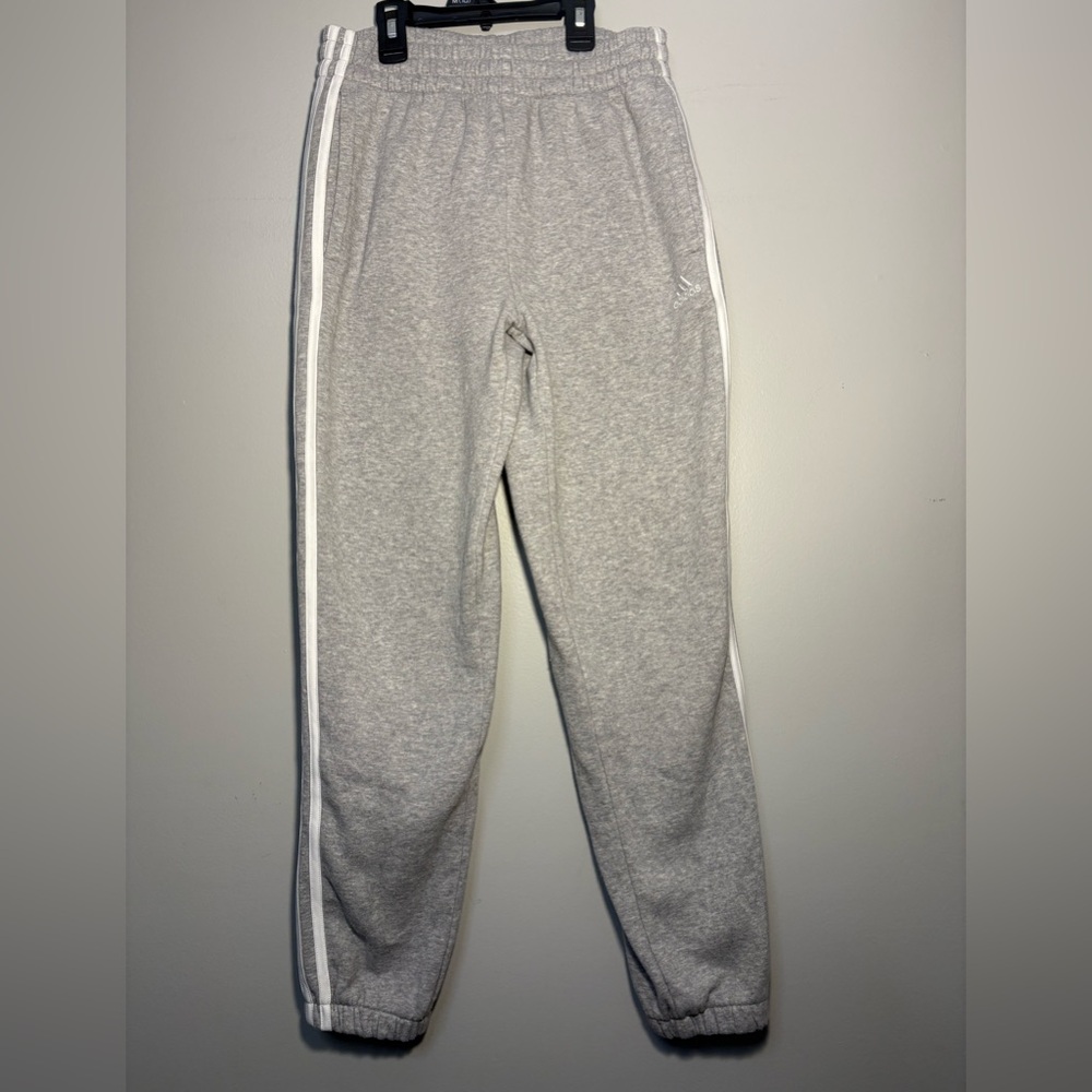 Adidas Youth Grey Sweatpants with White Accents